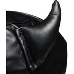 Sex Bondage Hood With Horns. Bdsm Mask And Sexy Fetish Cosplay Fantasy Costume For Women, Men & Adult Couples. Machine Washable, Vegan Leather, Black, One Size Fits Most