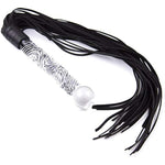 Fetish Leather Whip With Glass Pleasure Wand With Ball Sex Toy For Sm Or Anal Sex/Masturbation