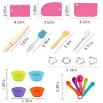 Real Kids Cooking And Baking Set - 24 Pcs Kids Chef Role Play Costume Set Includes Cake Apron, Chef Hat, Cooking Mitt, Utensils, Cupcake Molds For Toddler Boys And Girls Ages 3+