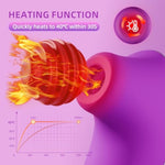 Sucking Vibrator Adult Sex Toys - Heating Rose Sucker App Remote Control Clitoral Stimulator With 5 * 5 Suction,Waterproof Nipple Massager For Women Female Couples Solo/Partner Play