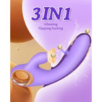 Vibrator Sucking Dildo Sex Toys For Women - 3In1 G Spot Vibrators Clitoral Nipple Stimulator Silicone Rabbit Vibrators With 8 Sucking & Flapping & Vibrating Modes Adult Sexual Toy For Woman Pleasure