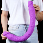 Double Ended Dildo Silicone Realistic Penis With Veins Soft Long Cock G-Spot Stimulation Anal Sex Toys For Women Men And Couples (M)