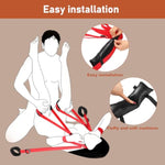 Bdsm Bondage Restraints Kit,Neck To Thigh/Ankle Bed Restraints Set Adjustable Nylon Thigh Sling Set With Accessory Sex Whip Soft Neck Pillowadult Sex Toy Straps Slave Beginner Bed Sm Game Toys