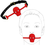 Silicone Open Mouth Gag Sex Toys Skull Sex Gag Muzzles Ball Gag Bdsm Restraints Mouth Gags Mouth Ball Gag For Women Men Couples Lover Adjustable Strap Gag Mouth Breathable Mouth Plug (Red)