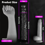14-Inch Realistic Big Black Dildo Sex Toy, Skin-Like Huge Thick Dildo With Strong Suction Cup For Hands-Free, Lifelike Silicone Sex Toys For Vagina Anal Stimulation