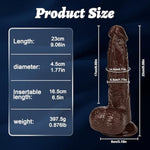 9 Inch Realistic Huge Thick Dildo With Strong Flared Suction Cup Base For Hands-Free Play, G-Spot Big Realistic Dildo Sex Toys For Women And Men(Brown)