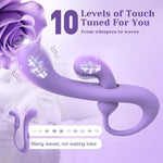 Vibrator Dildo For Women - 2 In 1 Switchable Rabbit Vibrators Double-Ended Dildos With Dual 10 Vibrating Modes For Clitoral Nipple G Spot Anal Stimulation, Sex Toys For Couples?Wizzy?