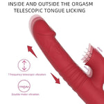 Vibrator Thrusting Dildo Sex Toys For Women - G Spot Vibrator Clitoral Stimulator,Anal Vibrator With 9 Vibration 7 Thrusting & Licking, Rabbit Vibrators Female Adult Toys & Games For Couple(Red)