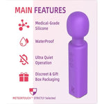 Vibrator Wand Sextoys, Personal Massager, 160 Vibration Modes For Clitoral Stimulation, 2H Lasting, Liquid Silicone, Waterproof, Creative Gift, Adult Toy For Couple, Mystic Purple, Large