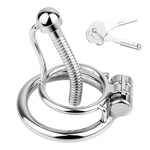 Male Chastity Device With Hidden Lock, Urethral Rod And Anti-Slip Ring, Hollow Design Chastity Cage, Stainless Steel Cock Cage For Men (50Mm)