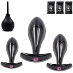 Metal Anal Plugs 4Pcs With Luxury Jewelry T-Shaped Base Anal Trainer Kit Metal Butt Plug Prostate Massage Sex Toy Stimulation Adult Sex Toys For Men Women