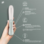 Heat Wave Connect App Vibrator Sex Toy | Adult Toys For Women | Rabbit Vibrator + Heat + App | Vibrating Sexual Pleasure Device | Stimulation Vibrators | Woman Sextoy (Mint)