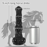 Realistic Horse Dildo 9 Inch Big Black Animal Dildo Huge Knot Dildos with Strong Suction Cup for G Spot and Anal Play Soft Large Penis Anal Dildo Adult Sex Toys for Women Men