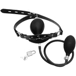 Inflatable Mouth Gag With Lock Open Mouth Plug Ball Adjustable Bondage Gag Muzzles Strap On Bdsm Sex Toy For Fetish Lover