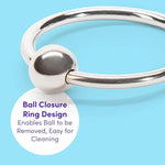 Dominix Deluxe Glans Cock Ring - Stainless Steel Penis Ring - 1.25 Inch Stimulation Device For Couples Sex - Waterproof - Silver