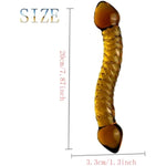 Double Ended Glass Dildo Crystal Penis,Crystal Realistic Dildo Pleasure Stick With Spiral Texture And Vivid Glans Anal Plug, Prostate Massager Sex Toy Stimulates G Spot For Men Women(Style 3)