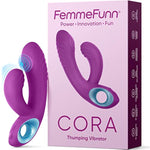 Cora Thumping G-Spot Rabbit Vibrator For Women - G Spot & Clitoral Stimulation Adult Toy With 10 Thumping & 10 Vibration Modes & Travel Lock - Splashproof, Wireless Sex Toys For Women (Purple)