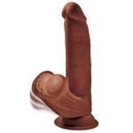 King Cock Plus 8" Triple Density Cock W/Swinging Balls - Brown