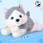 13'' Gray Light Up Husky Stuffed Animal Dog Soft Plush Night Light Puppy Toy Hugging Pillow Companion Holiday Christmas Birthday Present For Kids Boys Girls Toddlers