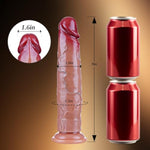 9 Inch Realistic Large Lifelike Women Dildo With Movable Foreskin, 8" Dual-Density Liquid Silicone G-Spot Fat Real Gay Dildo With Suction Cup, Thick Strap-On Dildos Adult Sex Toy For Vaginal Anal Play