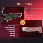 Threaded Full Liquid Silicone Soft Vibrating Penis Sleeve Cock Ring, App Pleasure Penis Ring Extender Vibrator Couples Adult Sex Toys For Men Women, Male Couple Sex Toy Game For Men