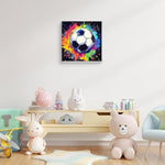 Football Paint by Numbers Kit for Kids with Frame and Easel 8x8 inches
