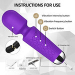 Vibrator Wand Small Personal Massager Vibrators for Woman,Mini Vibrater Vibrating Wand Massager,Sex Toys with 8 Speeds & 20 Patterns Clitoral Stimulator Adult Sex Toys for Women Men (Purple)