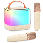 Karaoke Machine For Kids,Portable Bluetooth Speaker With Wireless Microphone For Illusionary Flowing Light,Karaoke Toys Gifts For Girls & Boys Ages 4-12 +Year Old Birthday Party