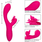 Rechargeable Butterfly Kiss Flutter – Rechargeable G Rabbit Massager Sex Toy For Women - Pink