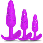 3Pcs Silicone Anal Plug Beads Kit Trainer Set Beginners To Advanced Player For Comfortable Long-Term Wear Training Set Silicone Butt Plug For Men Women Couples Relaxing (Purple) Fba