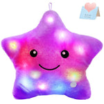 13'' Creative Twinkle Star Glowing Led Night Light Plush Pillows Stuffed Animals Toys Birthday Christmas Holiday Valentines Gifts For Toddlers Girls(Purple)