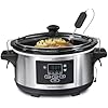 Portable 6 Quart Digital Programmable Slow Cooker Lock, Dishwasher Safe Crock & Lid, Set & Forget, Stainless Steel