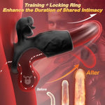 Vibrating Cock Ring With Penis Sleeve, Male Sex Toys For Men Extender Stronger Shock Vibrator 9 Modes Lengthening Tongue Licking Clitoral Stimulator, Erection Enhancing Lasting Couple Sex Toys