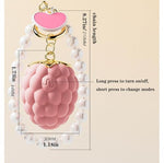 Pink Strawberry Shape Mini APP Clitoral Vibrator with Pearl Chain, USB Recharge Small Vibrator with 10 Modes Adult Sex Toy for Women Couples