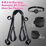 Sex Toys Bdsm Bondage - Adult Sex Toys With Adjustable Bondage Restraints Set, Sex Belt Neck To Thighs, Ankles And Mouth Gag Removable Cuffs Set, Suitable For Men And Women Sm Games