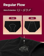 Period Underwear for Women Teens Leak-Proof Menstrual Cotton Protective Hipster Panties 3-Pack