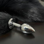 Removable Fox Tail Butt Plug With 3 Interchangeable Bases, Premium Metal Anal Plug For Roleplay, Cosplay And Intimacy For The Pleasure Of Men And Women Couples (Black)