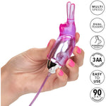 Dual Bunny Teaser - Double Bullet Vibrator With Rabbit Tickler - Sex Toys For Couples - Adult Vibe Eggs Massagers - Purple