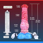 Simulation Squirting Horse Dildo 9.5 Inches Inflatable Butt Plug Sex Toy With Suction Cups