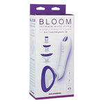 Doc Johnson Bloom - Intimate Body Pump - Automatic - Vibrating - Rechargeable - 4-in-1 Interchangable Set - Heightens Sensitvity, Purple/White
