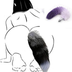 Anal Plug With Sexy Tail For Cosplay, Adult Sex Toys Of Stainless Steel Anal Plug (Purple, Small)