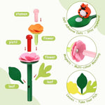 Wooden Flower Garden Building Toys For Kids, Stem Educational Activity Preschool Kit Gift For Boys Girls Age 3 4 5 6 7 Years Old, Stacking Game For Toddlers Build A Bouquet Spring Gifts