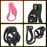 Chastity Cages With Hooks Male Sex Toys Cock Cage Includes 3 Different Rings 3D Printed Skeletonized Penis Cage Is Lightweight And Breathable Chastity Device For Men'S Penis Restraints (A-L,Black)