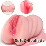 3 In 1 Sex Dolls Realistic Single Channel Sex Toy With Lifelike Face, Sex Doll With 3D Realistic Textured Mouth Vagina And Tight Anus Deep Throat Oral Adult Sex Toys For Men (Flesh)