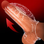 Penis Sleeve Pack Of 2, Reusable Penis Enlarger Cock Extender Sheath Thicken Cock Condom With Penis Ring Adult Sex Toys For Men Couples