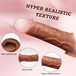 Realistic Soft Penis Sleeve Extender With Cock Ring, Delay Ejaculation Silicone Ring For Men, Enlarge And Prolong Pleasure, Adult Sex Toys For Couples