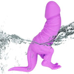 11.41Inch Purple Dinosaur Shape Soft Silicone Realistic Dildo With Textures Sex Toy Lifelike Clitoral Dildo Anal Dildo For Adult Women