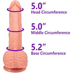 The Flame By - Posable Realistic Dual Density Silicone Dildo, 6.75 Inch Insertable, 1.7 Inch Max Width (Light Skin)