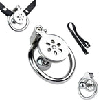 Negative Cock Cage With Urethral Dilator And Leather Belt Flat Inverted Chastity Cage For Men Adult Sex Toy Invisible Lock Penis Exercise For Couples (191-55Mm+Belt)
