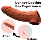 Reusable Penis Sleeve Sex Toys For Men, Realistic Silicone Cock Extender Cock Sleeve, Penis Enlarger Erection Enhancement Male Sex Toys, Soft Penis Extender With Penis Ring Adult Toys For Couples